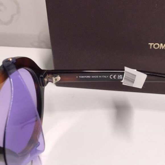 New Authentic Tortoiseshell Sunglasses with Purple Lenses TF882 53y","descriptio - Picture 4 of 13